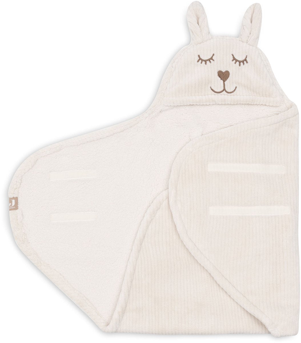 Manta envolvente para bebé Jollein - 100x105cm - bunny cloudy rib - avena