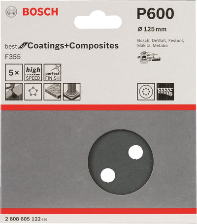 Bosch 5 fogli abrasivi ø125 migliori rivestimenti 8.600