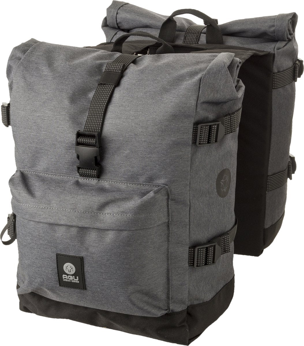Borsa da bicicletta doppia Agu h2o roll-top ii urban - grigio urbano -