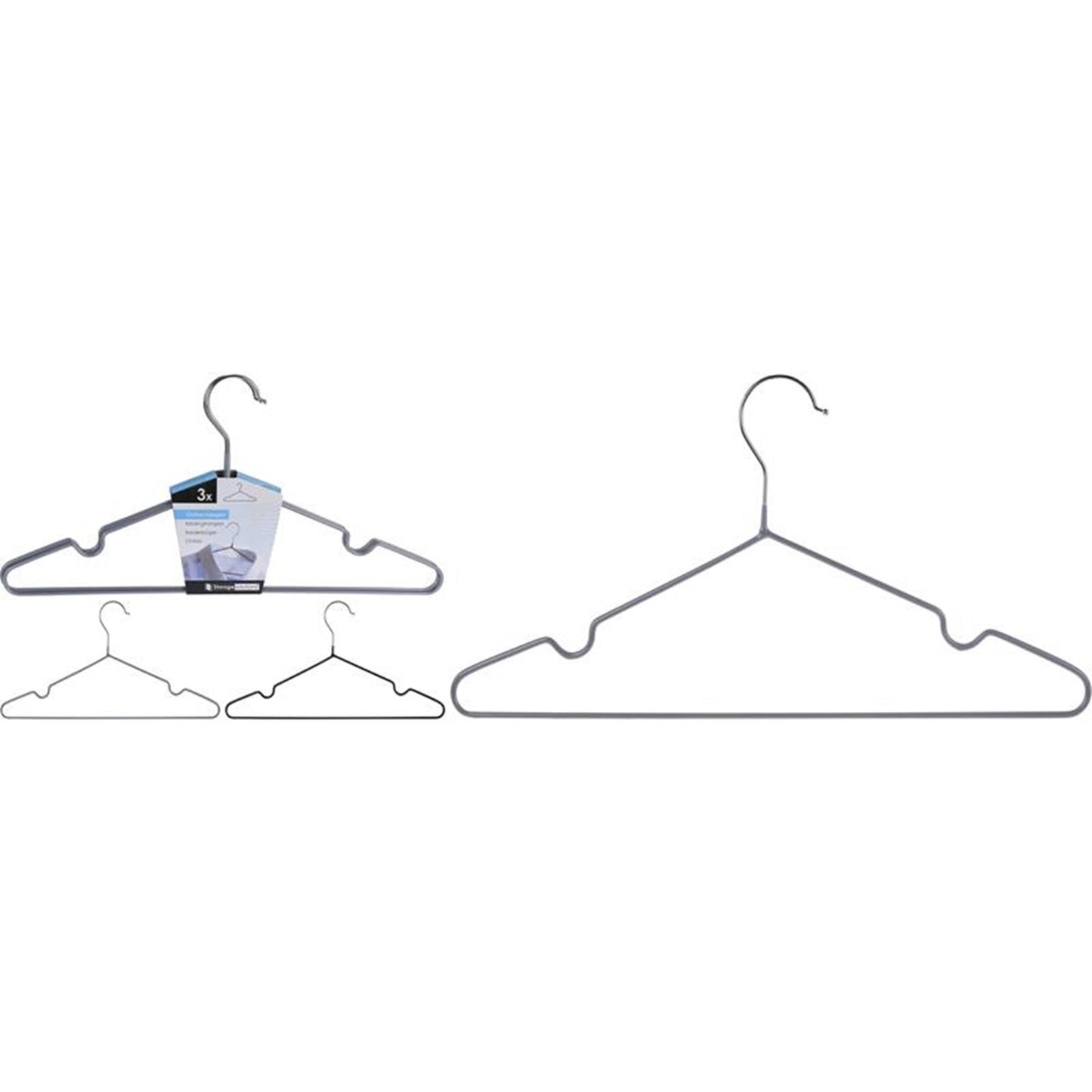Excellent houseware kleerhanger metaal set van 3 stuks