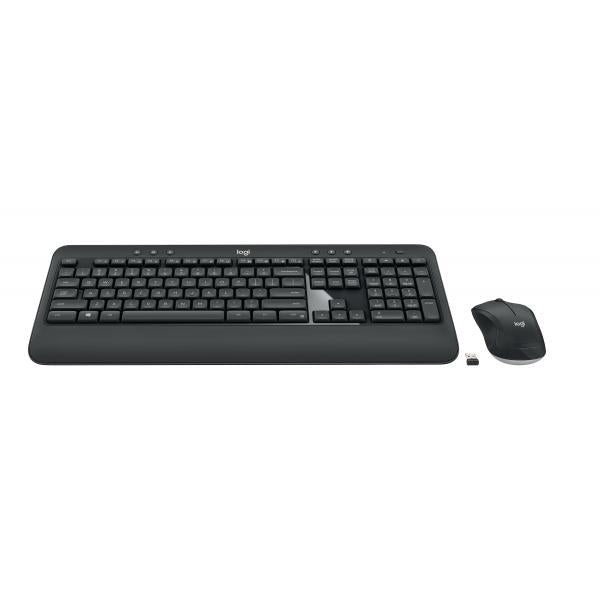 Logitech mk540 advanced - draadloze toetsenbord- en muiscombinatie, desktopset (donkergrijs, eu lay-out (qwerty), 1000 dpi)
