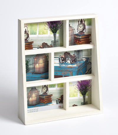 Walther rustico - cornice per foto - misura foto 3x10x10 cm + 3x10x15 cm - bianco
