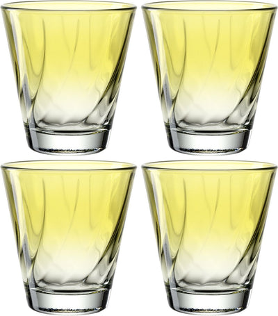 Leonardo twist drinkglas 215ml geel - set 4