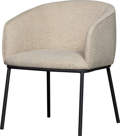 Sedia per sala da pranzo Wood leon - bouclé - melange naturale - 77x61x63