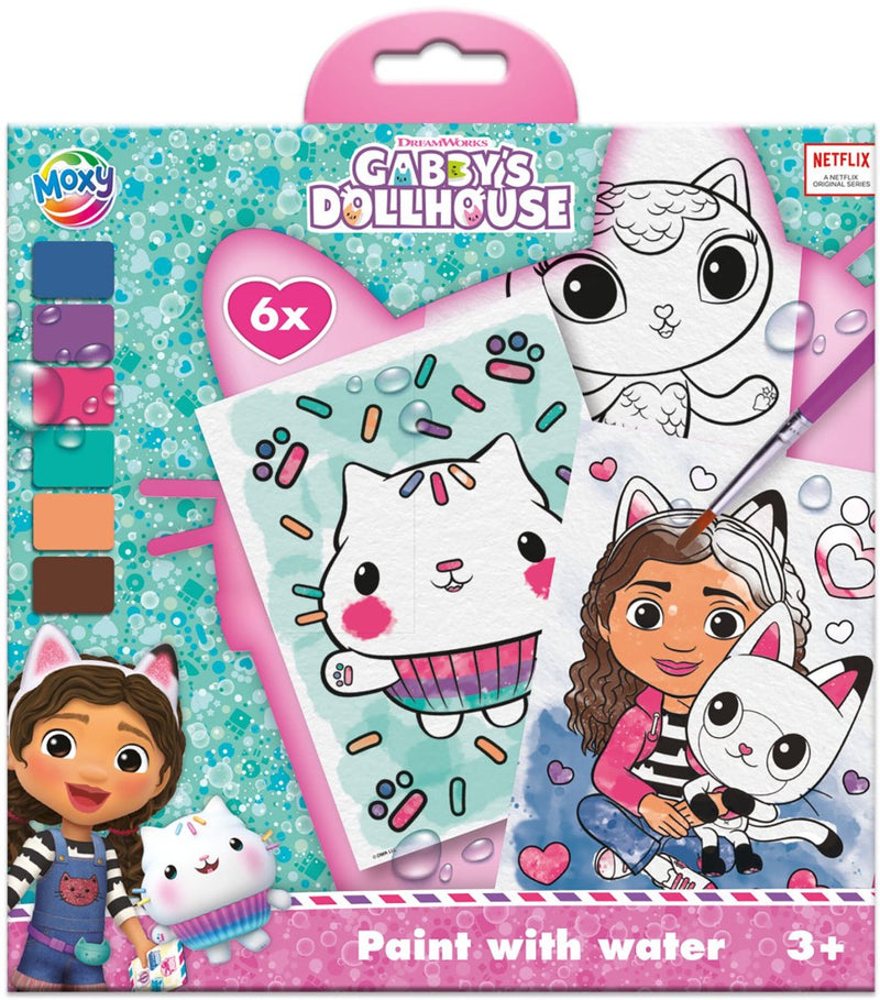 Moxy schilderen met water gabby's poppenhuis, 7dlg.