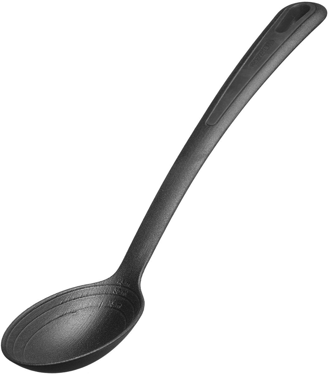 Cucchiaio per verdure Westmark, resistente al calore fino a 270 °C 518 °F, testa del cucchiaio extra profonda, con scala interna: 15, 30 e 45 ml, plastica, Gentle Plus, nero, 28612275