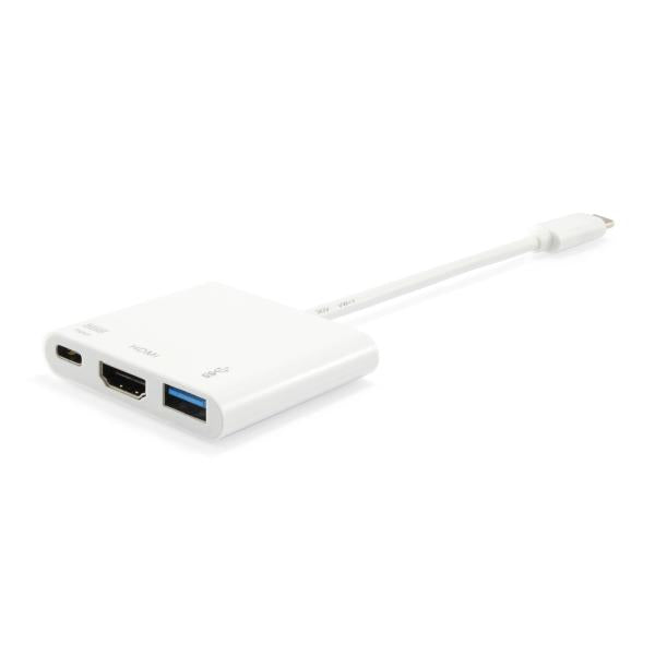 Equipaggia equipaggia 133461 USB Tipo C a HDMI femmina USB Un adattatore PD femmina, 4K, pastico, 15 cm, bianco