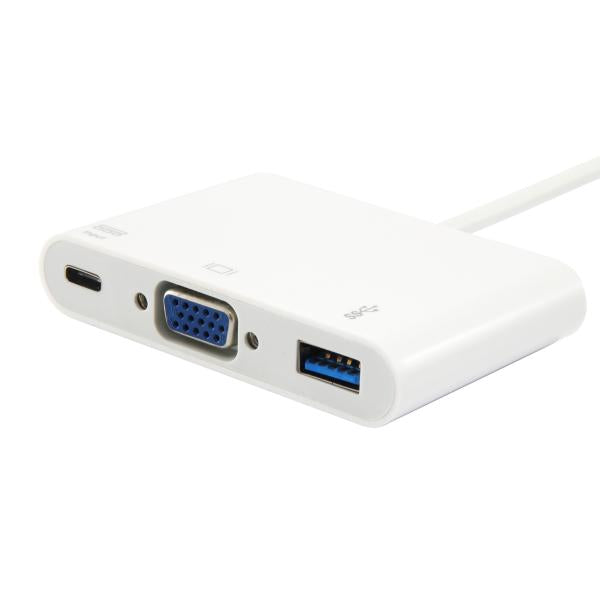 Equipaggia 133462 USB Tipo C a VGA femmina USB Un adattatore PD femmina, 1080p, 15 cm, bianco