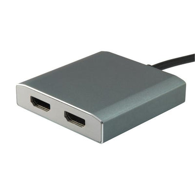 Equipaggiamento equipaggiamento 133464 USB Tipo C a 2x Adattatore femminile HDMI, 2160p@30 Hz, USB3.1 Gen1, Gray