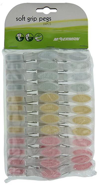 Moerman 1003413 - pinzas para la ropa soft grip 24 piezas | 12 piezas