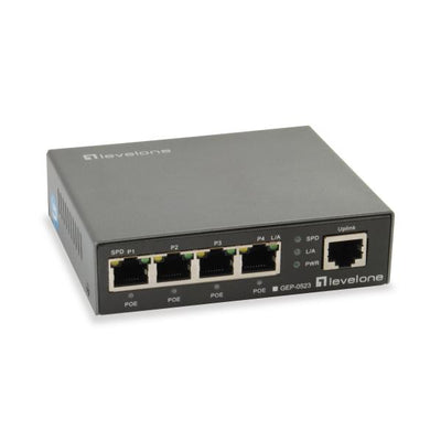 ABI Levelone GEP-0523 Gigabit Poe Switch a 5 porte, IEEE 802.3AF AT, 4x Poe, 60W, 10 1000 Mbps