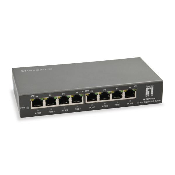 Levelone Levelone GEP-0823 Gigabit Poe Switch, 802.3at AF Poe, 120W