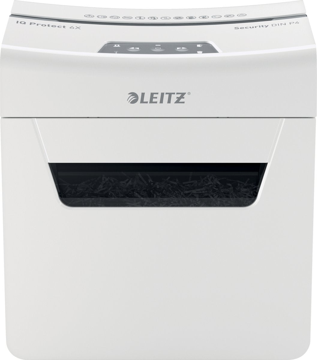 Trituradora de papel Leitz IQ Protect Premium 6x blanco