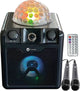 N-gear disco block 410 - bluetooth speaker - karaoke set - party box met verlichting + 2 microfoons - zwart