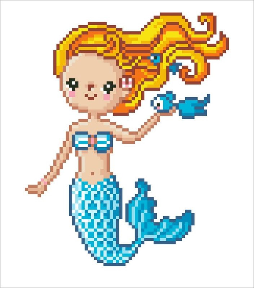 Diamond dotz® - pittura diamante bambini - sirena 23 x 25 cm - pietre rotonde - confezione completa