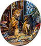 Lisa parker klok - purrlock holmes kat - - fantasy - 30x30x4cm