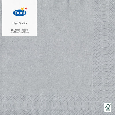 Servilletas Duni plata 33x33 cm