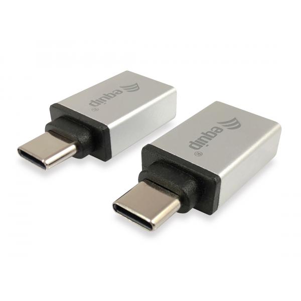 Equipaggia 133473 adattatore USB, tipo USB C -> USB di tipo A, femmina maschio, argento