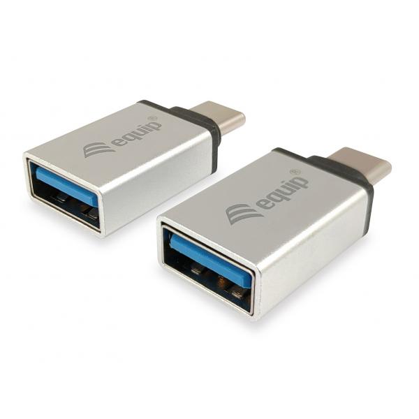 Equipaggia 133473 adattatore USB, tipo USB C -> USB di tipo A, femmina maschio, argento