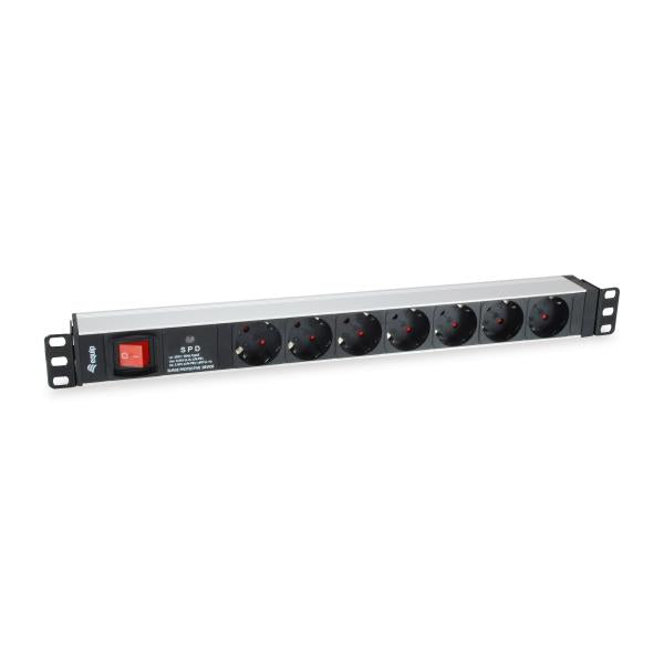 Equipaggiamento equipaggiamento 333309 7-outlet unità di distribuzione tedesca W Protezione da sovratensione+Interruttore, Tipo F, 1,5 mm²