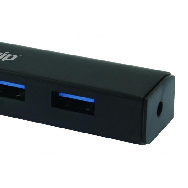 Equipaggiare 128953, hub USB a 4 porte, USB 3.2 Gen 1 Tipo-A, 5000 mbit, nero