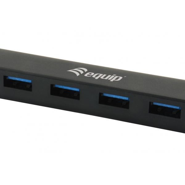 Equipaggia 128954 Hub USB a 4 porte, USB 3.2 Gen 1 Type-C-> USB 3.2 Gen 1 Type-A, 5000 Mbit S, Black