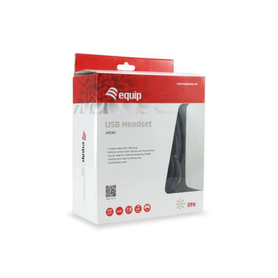 Equipaggiamento equipaggiamento 245301 auricolare da gioco, USB, head-band, binaural, digitale, nero