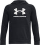 Under Armour UA Rival Fleece BL Sudadera con capucha Sudadera deportiva unisex - Negro - Blanco