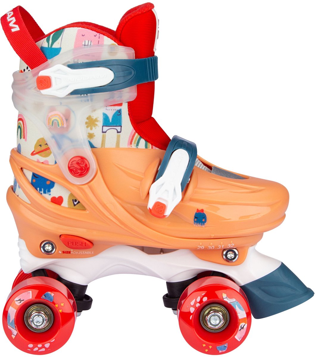 Nijdam rolschaatsen verstelbaar - exclusive space x - perzik - maat 29-32