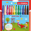 Stabilo power max - pennarello - con punta extra spessa 3,0 mm - custodia con 12 colori