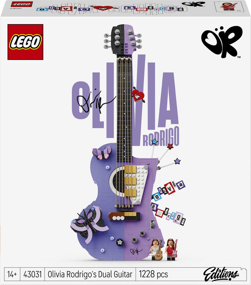 Lego ediciones kit de construcción guitarra doble de olivia rodrigo para decoración de habitaciones infantiles y juveniles - 43031