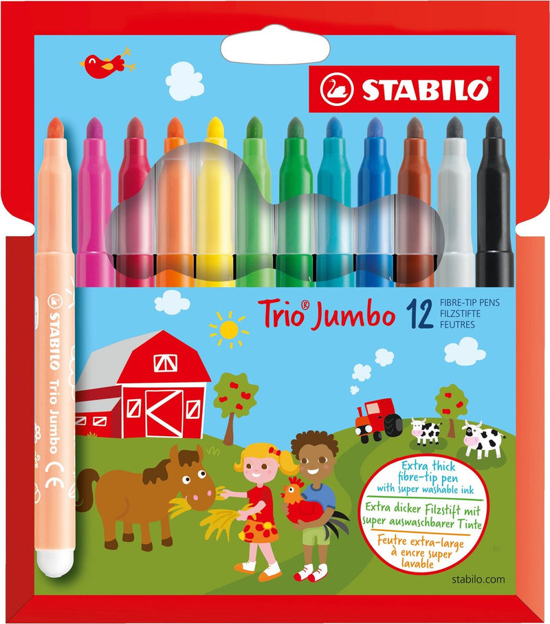 Stabilo Trio Jumbo ViltStifts, 12st.