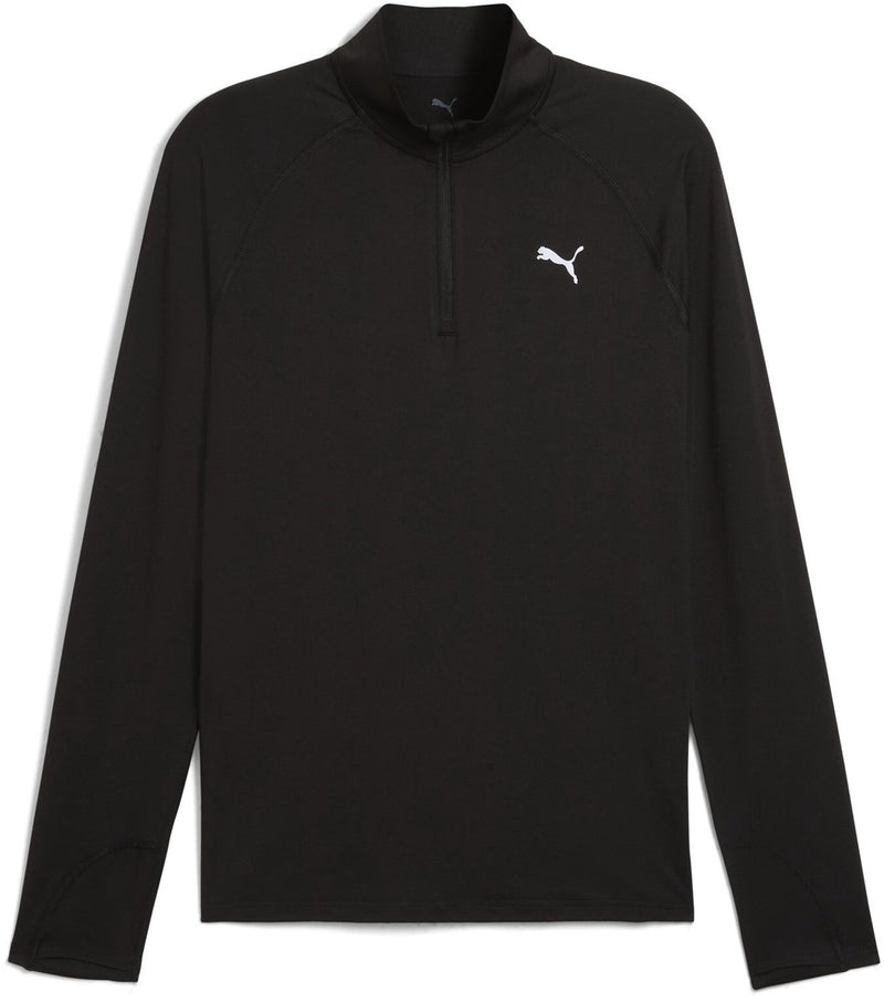 Maglia sportiva da uomo Puma M Run Velocity Cloudspun con 1 4 zip - nera