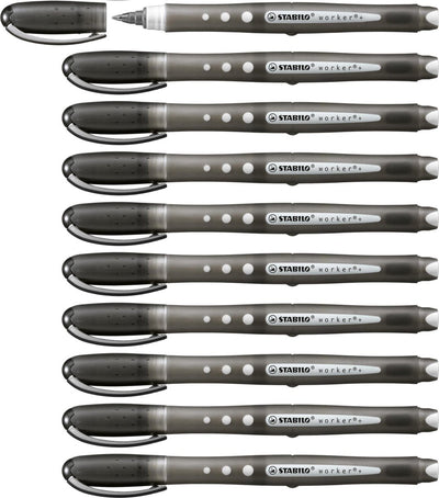 Stabilo lavoratore+ colorato - roller 0,5 mm - nero - scatola da 10 pezzi