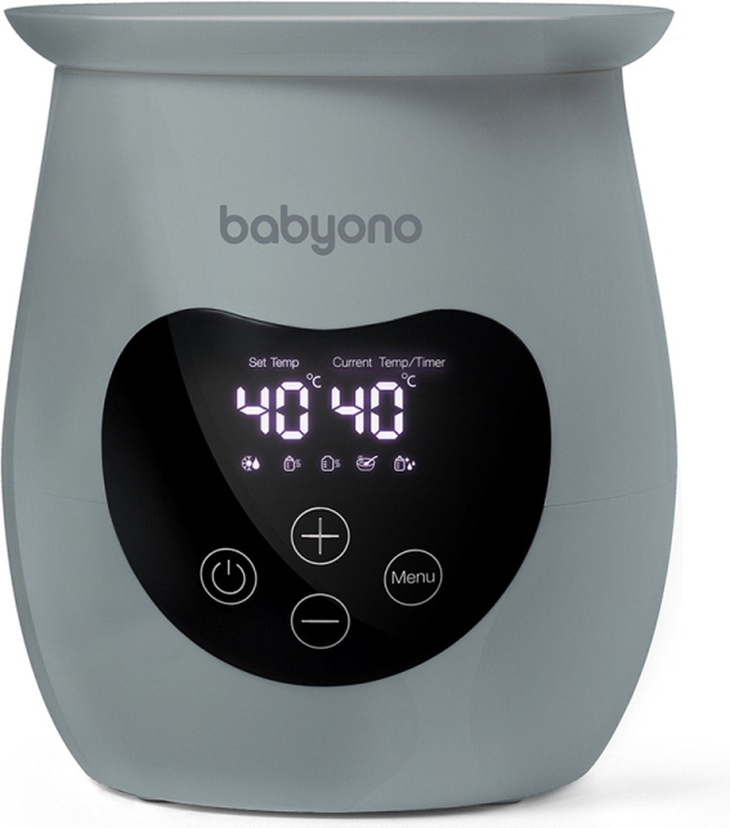 Calentador y esterilizador de biberones natural Babyono baby ono gris miel