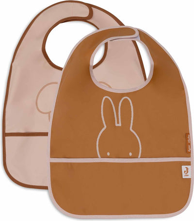 Jollein x Miffy - bavaglino impermeabile - bavaglini - miffy peekaboo wild rose - 2 pezzi