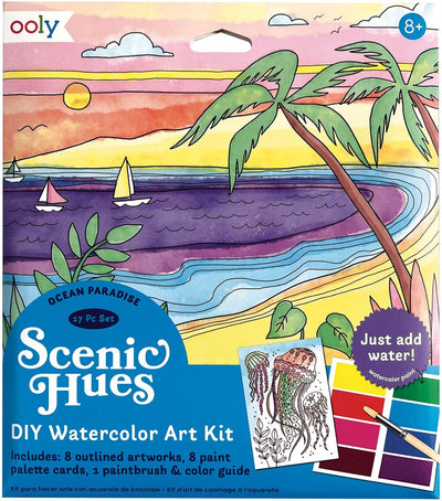 Ooly - tonos escénicos - d.i.y. kit de arte de acuarela - paraíso oceánico