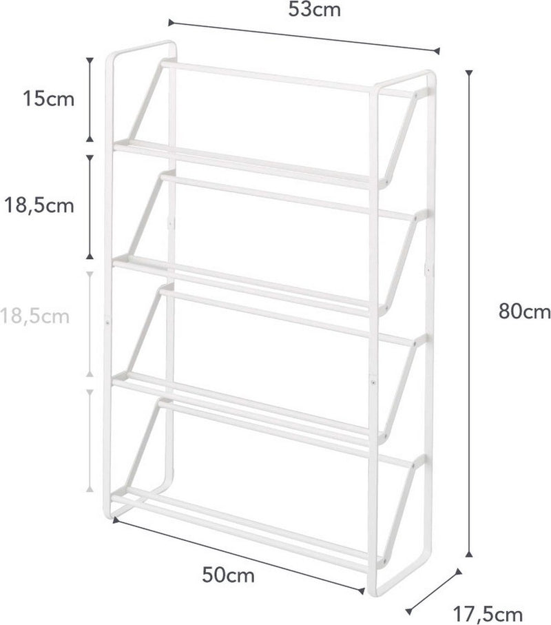 Yamazaki schoenenrek - 4 niveaus - slim - wit