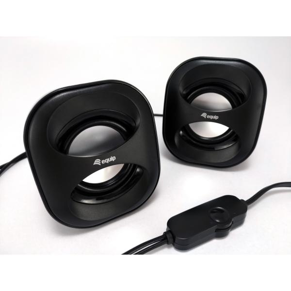 Equipaggia 245330 Mini Speaker USB, 2.0 canali, cablato, 3 W, 90 20 Hz, 40 O, nero