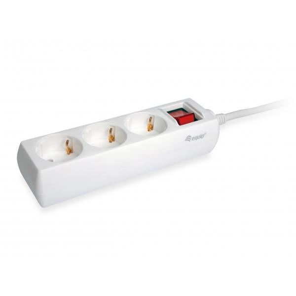 Equipaggiare 245551 3-Outlet Strip con interruttore, 3x uscita (i) interno, tipo F, 1,5 mm², 1,5 m, bianco