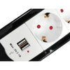 Equipaggiamento equipaggiamento 245553 Striscia da 4-outlet con 2x USB, outlet 4x interno, tipo F, 1,5 mm², 1,5 m