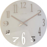 Nextime Nextime Klok 2472 Specchio vetro, Ø43 cm, muro, bianco - afbeelding 1