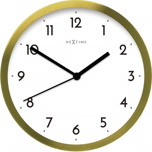 Nextime Nextime Klok 2523GW Árabe, Ø44 cm, pared, oro blanco
