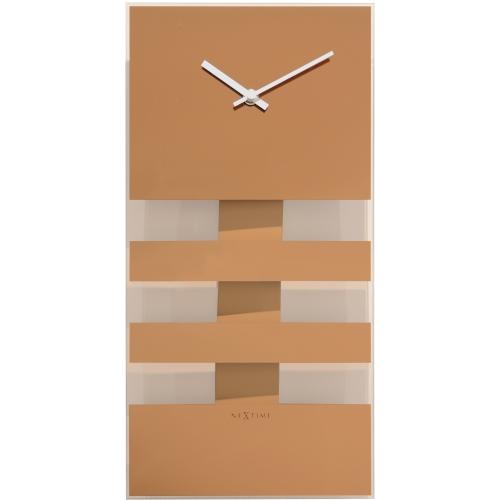 Nextime nextime klok 2855co bold stripes, 38x19 cm, wall, copper