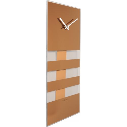 Nextime nextime klok 2855co bold stripes, 38x19 cm, wall, copper