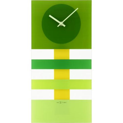 Nextime Nextime Klok 2855gn Bold Strips, 19 x 38 cm, muro, verde