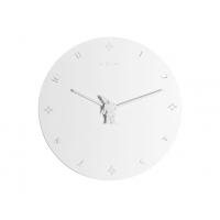 Nextime Nextime Klok 2989 Jumping Jack, Black White Checker, Ø35 cm, pared, blanco