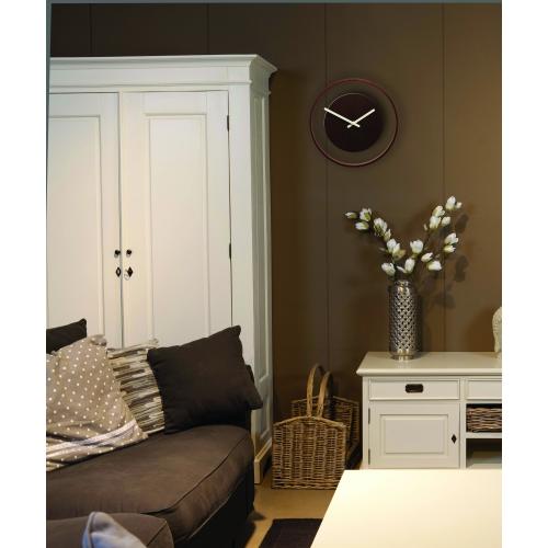 Nextime nextime klok 3046br wood loop, ø30 cm, wall, dark wood