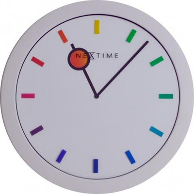 Nextime nextime klok 3048 color change, ø28 cm, wall, white multi-color