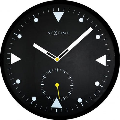 Nextime nextime klok 3049 serious black, ø32 cm, wall, black